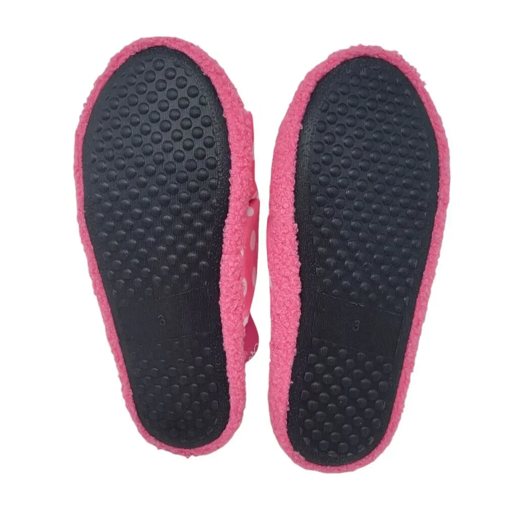 Disney Minnie Mouse Slippers House Shoes Girls size 3 Pink Soft NWT $29.99